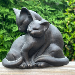 Vintage Susie Marsh Resin Sculpture: Mother & Kitten