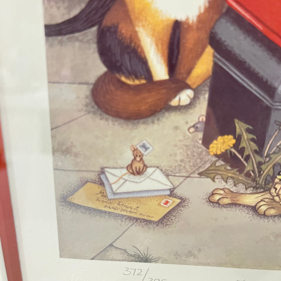 First Class Cats, Vintage Linda Jane Smith Framed Limited Edition Print