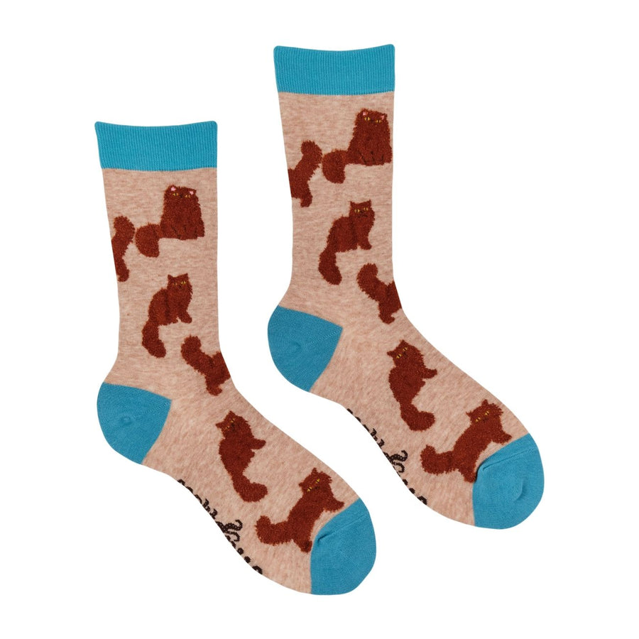 Fluffy Ginger Cats Socks, UK4-8