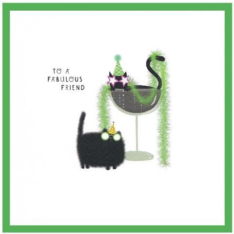 Fabulous Friend, Cocktail Cats Greetings Card