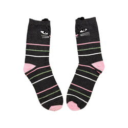 Feline Black Stripy Socks