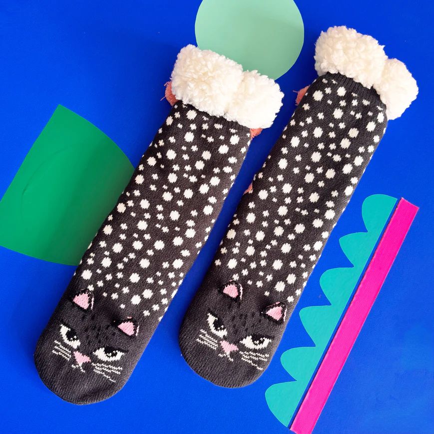 Cat Face Cosy Slipper Socks