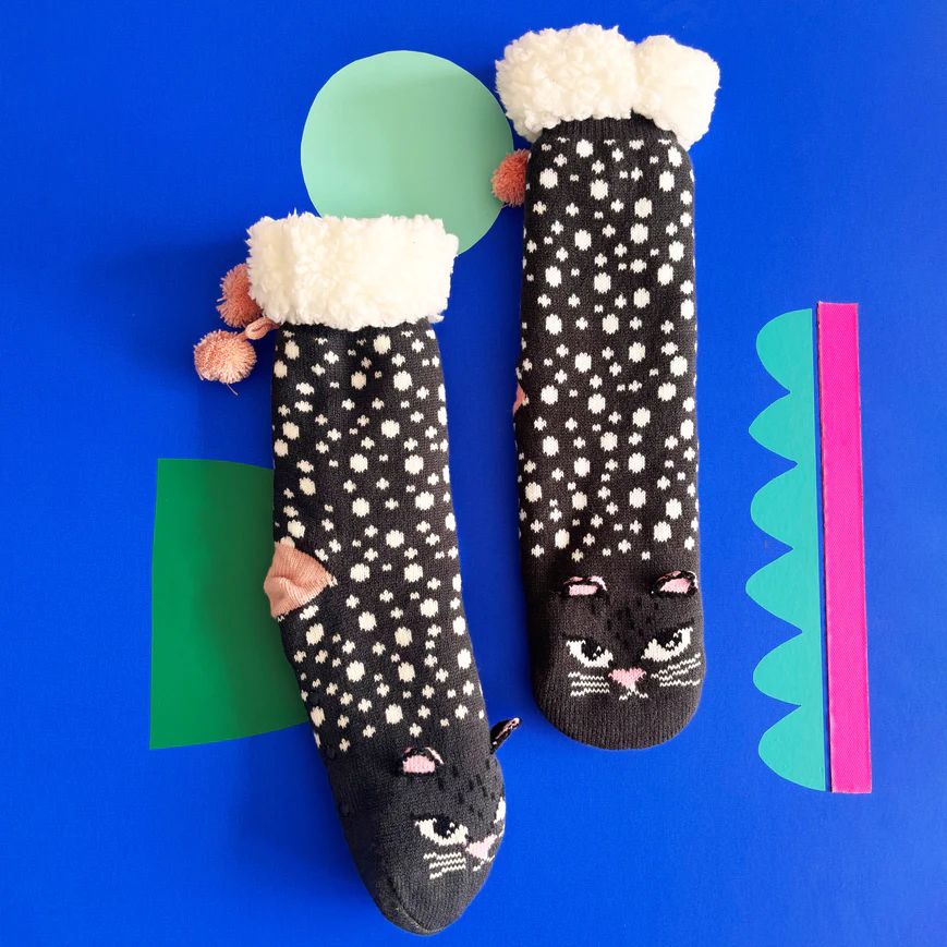 Cat Face Cosy Slipper Socks