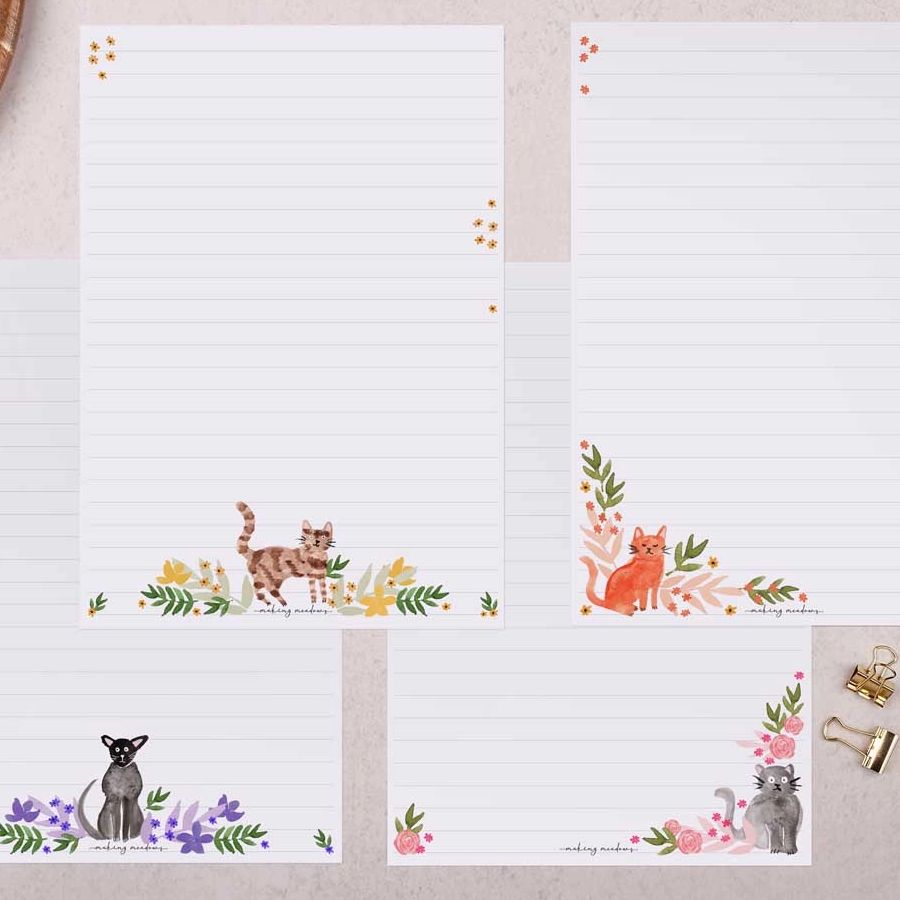 Feline Meadows Writing Paper Set