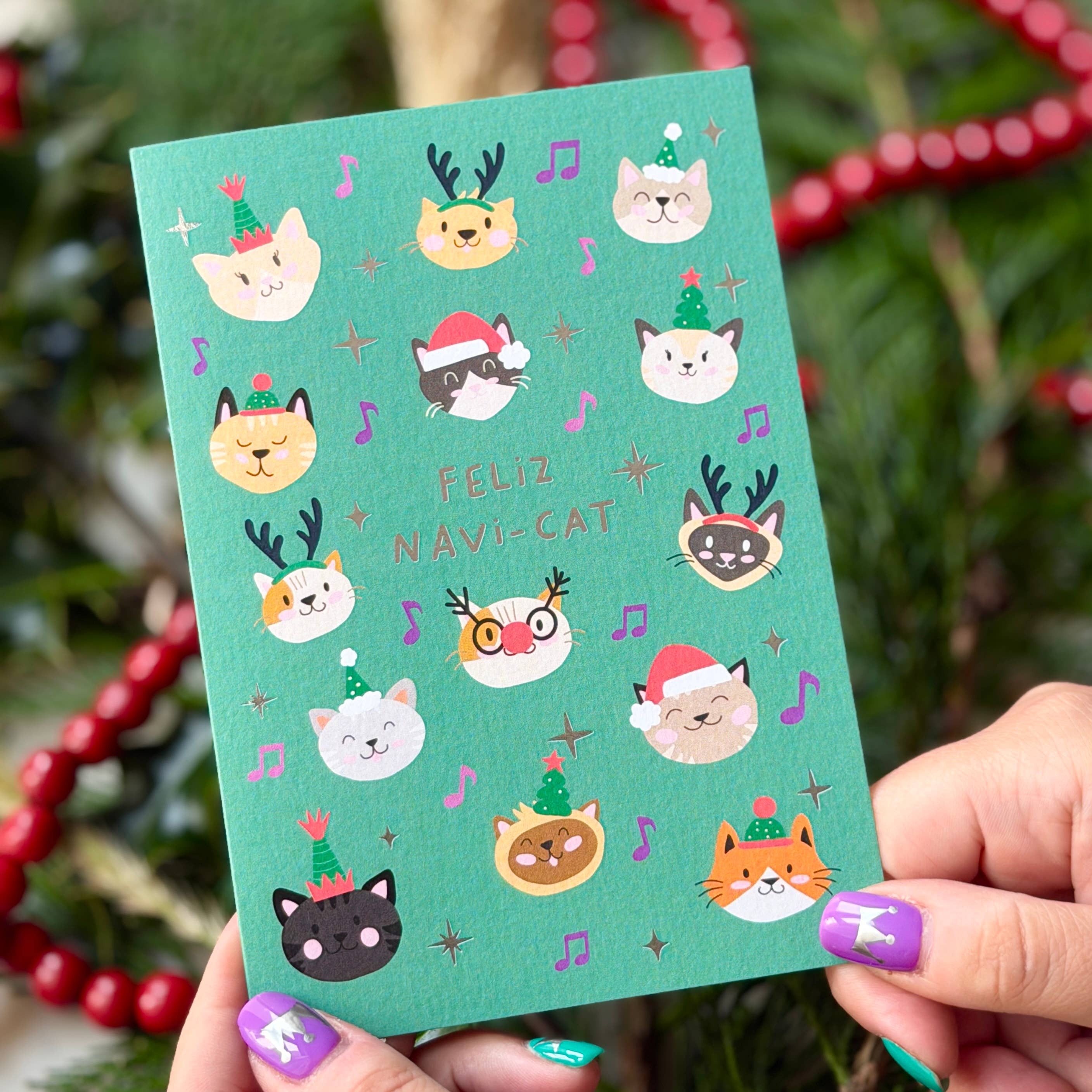 Feliz Navi-Cat Christmas Card