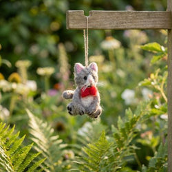 Handmade Felt Ferguson the Cat Hanging Decoration