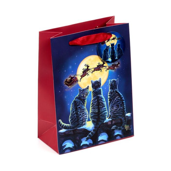 Lisa Parker Christmas Cats Gift Bag, pack of 5