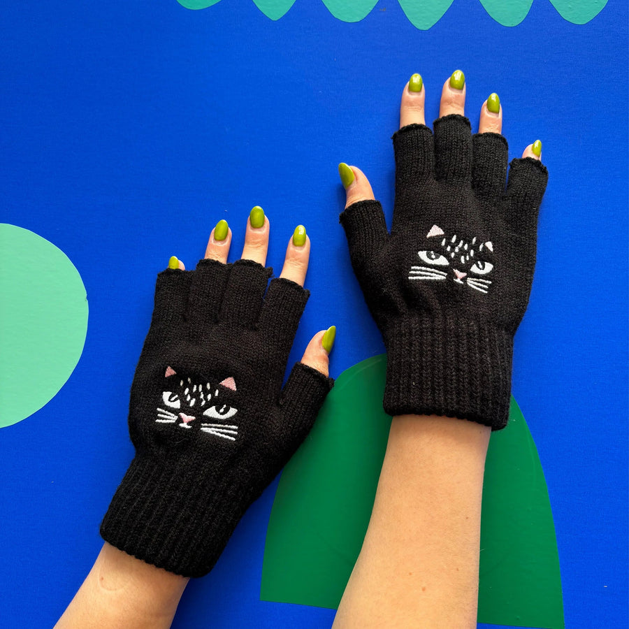 Feline Fingerless Gloves