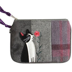 Flower Kitten Tweed Purse