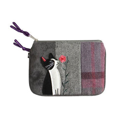 Flower Kitten Tweed Purse