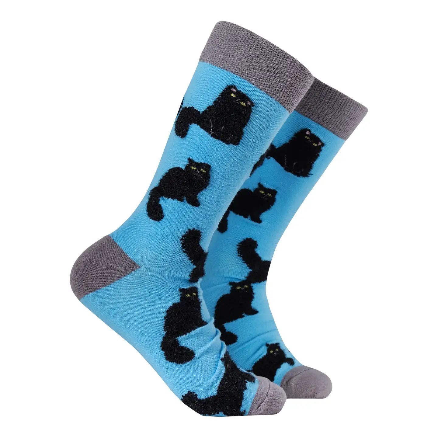 Fluffy Black Cats Socks, UK9-12