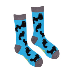 Fluffy Black Cats Socks, UK9-12