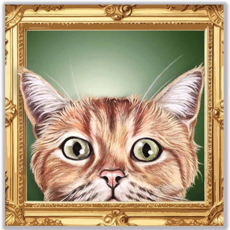 Framed Ginger Cat Greetings Card
