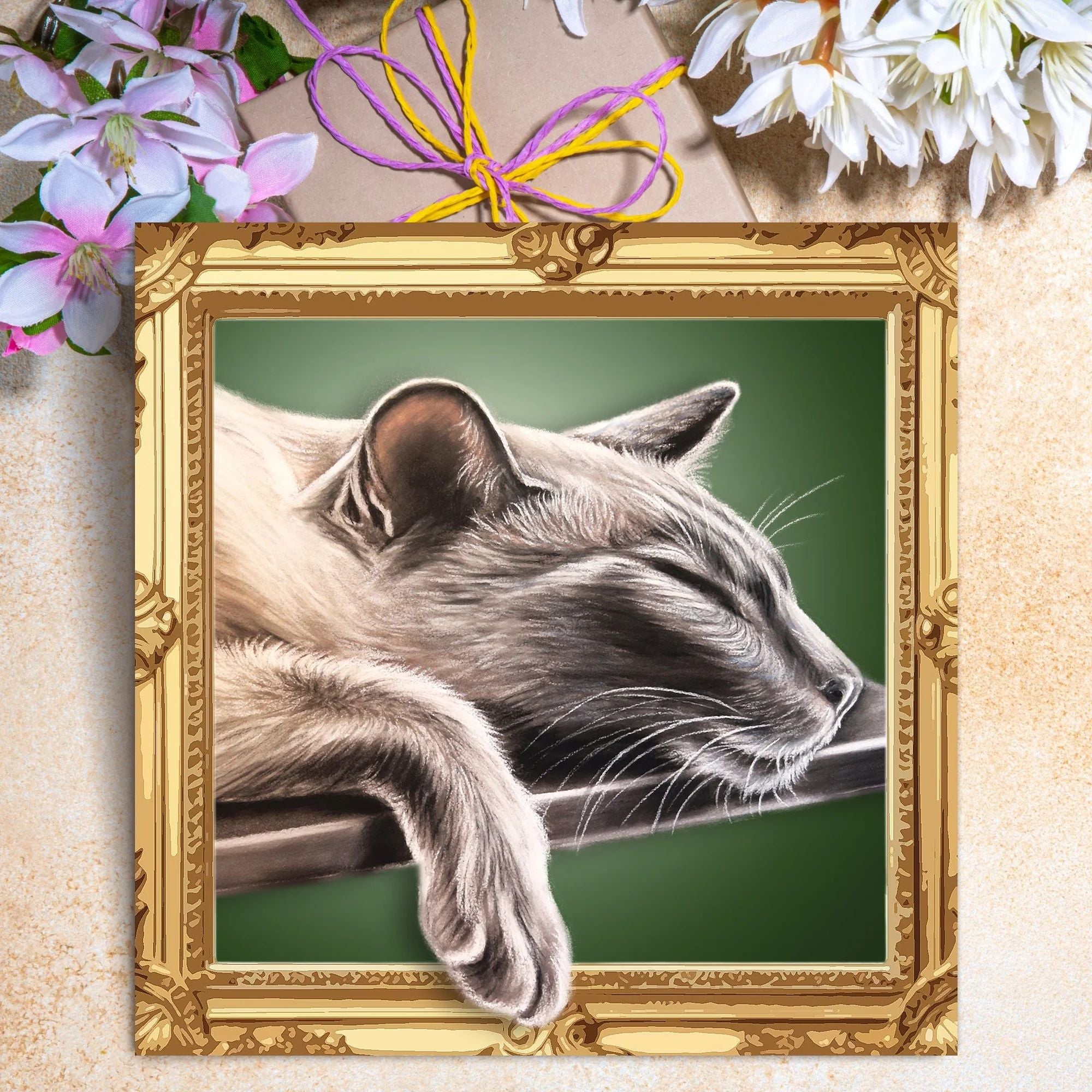 Framed Thai Cat Greetings Card