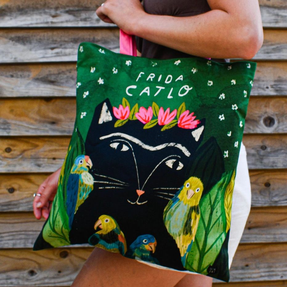 Frida Catlo Cat Tote Bag