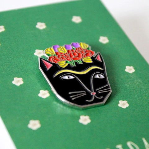 Pin Cat Rtist Frida Catlo Cat Artist Pin – The Cat Gallery