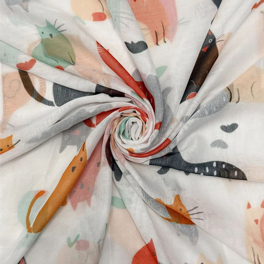 Funky Cats Lightweight Scarf