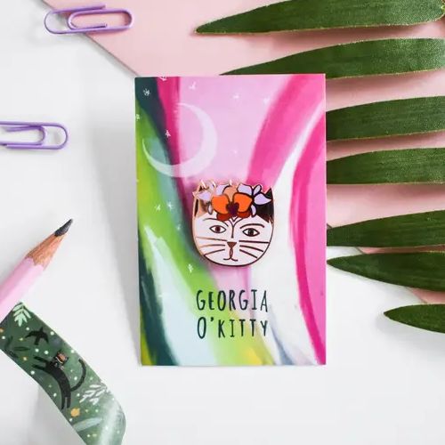 Andy Pawhol 猫艺术家胸针