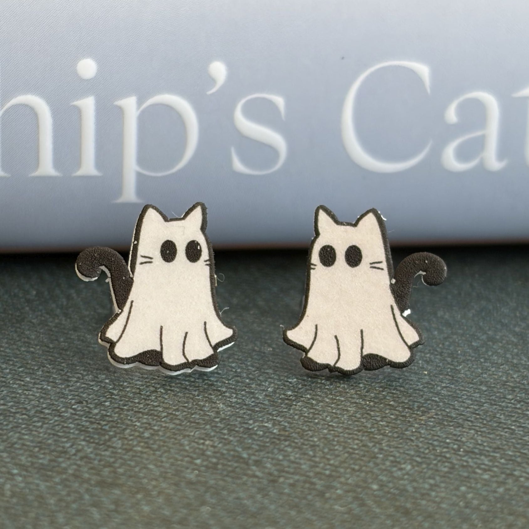 Kitty Cat Ghost Earrings