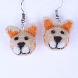 Ginger Cat Felt Earrings