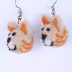 Ginger Cat Felt Earrings