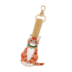 Ginger Cat Sequinned Bag Charm