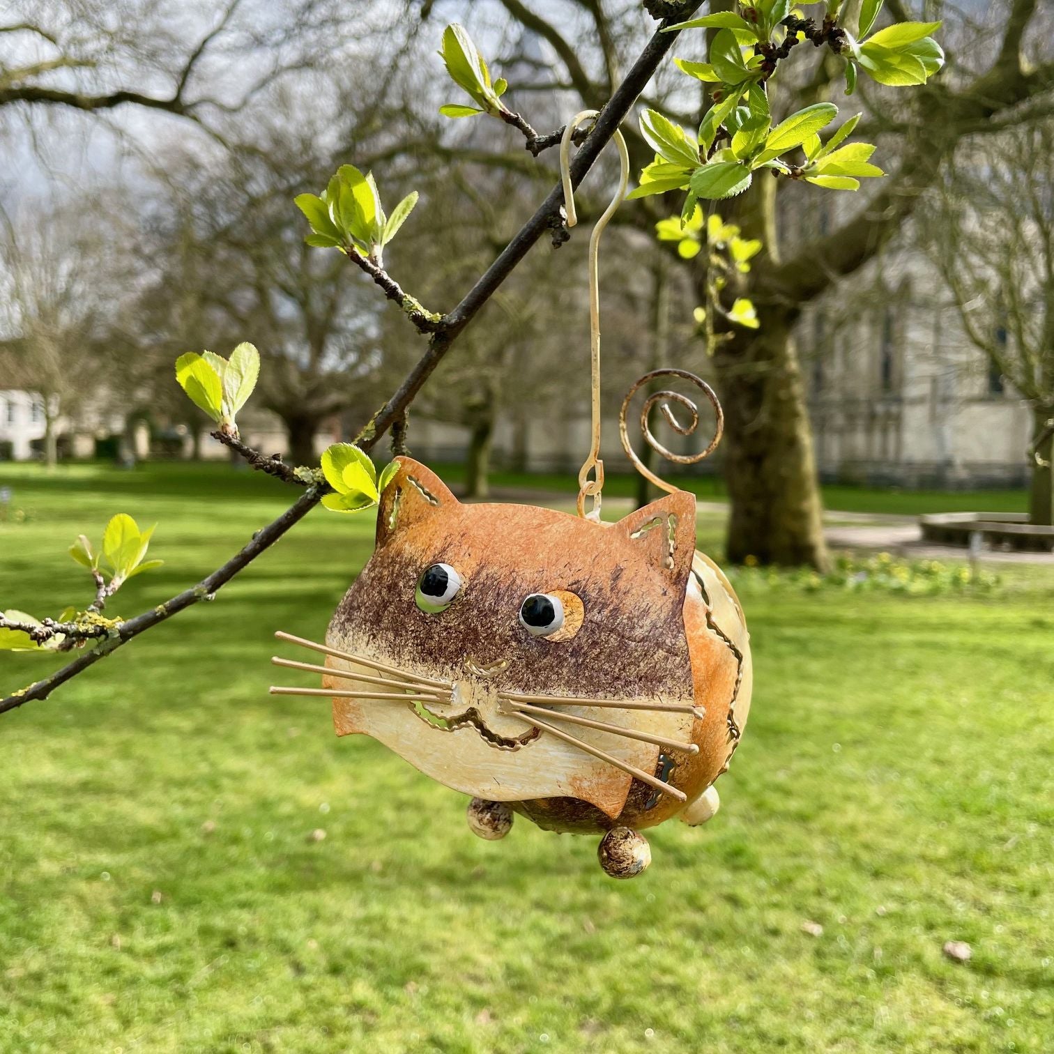 Metal Cat Outdoor Tealight Holder