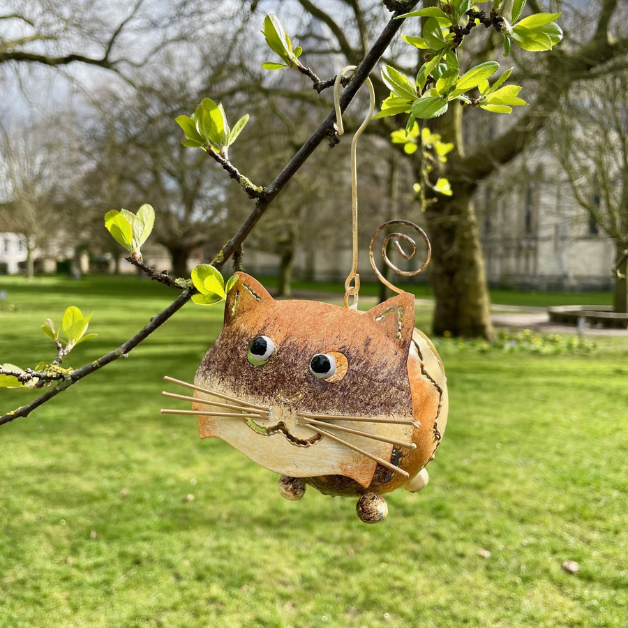 Metal Cat Outdoor Tealight Holder