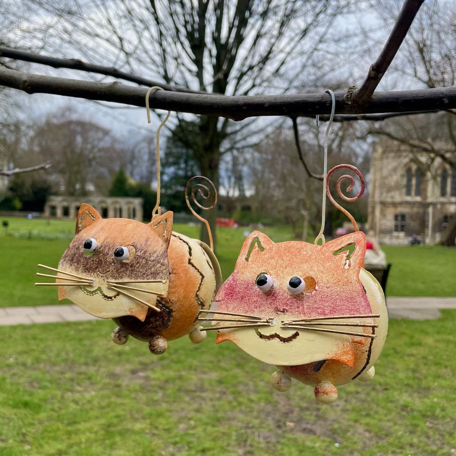 Metal Cat Outdoor Tealight Holder