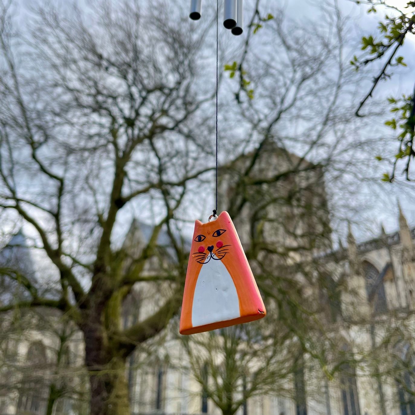 Fair Trade Ginger Cat Windchime