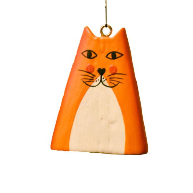 Fair Trade Ginger Cat Windchime