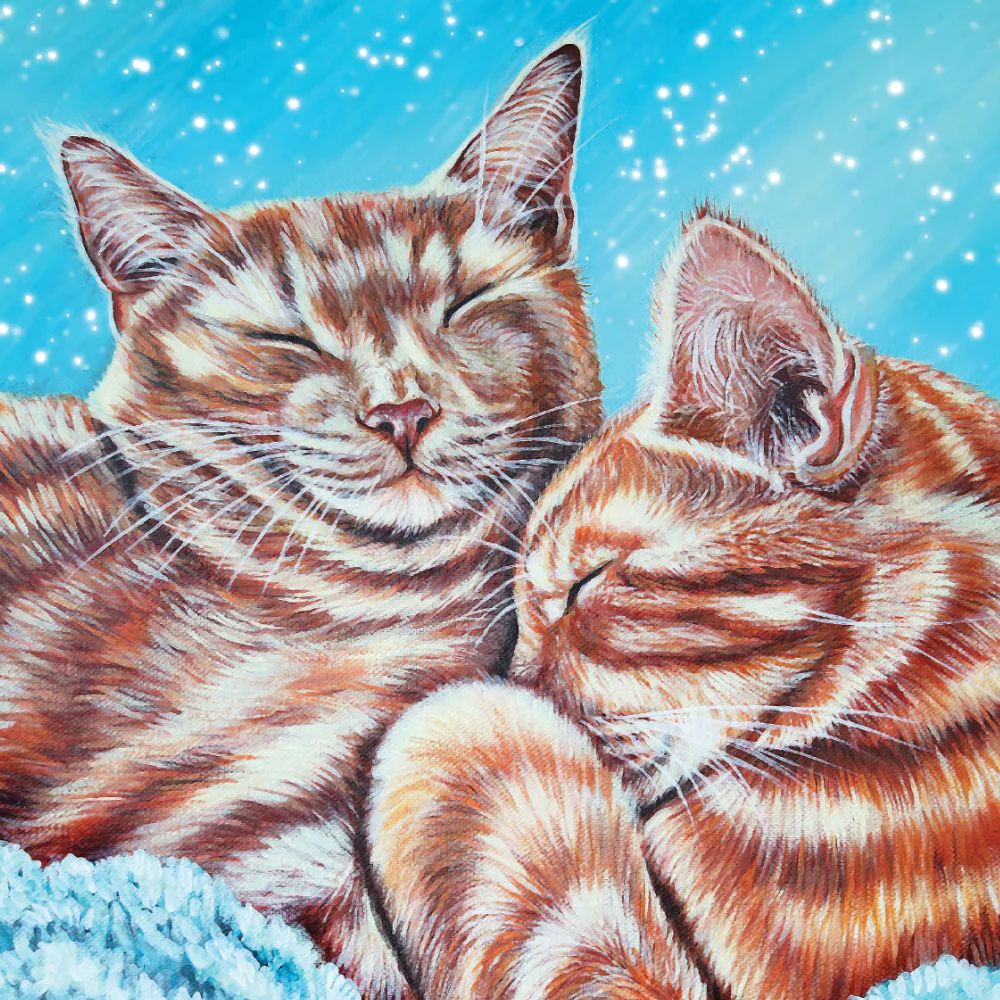 Ginger Cats Art Greetings Card, The Cat Gallery