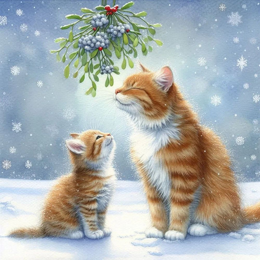 Ginger Cats Snowy Christmas Card