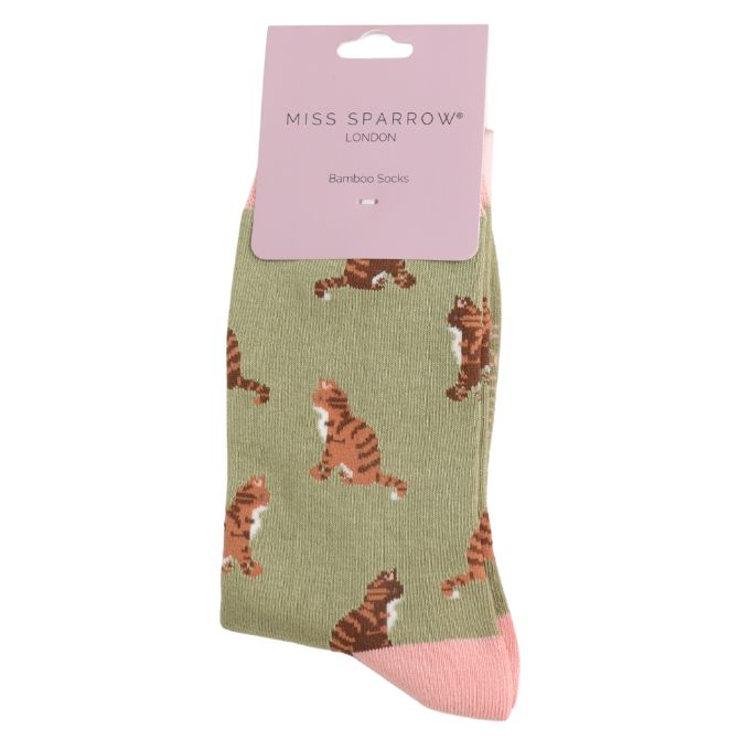 Ginger Tabby Cat Socks UK 4-7