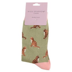 Ginger Tabby Cat Socks UK 4-7