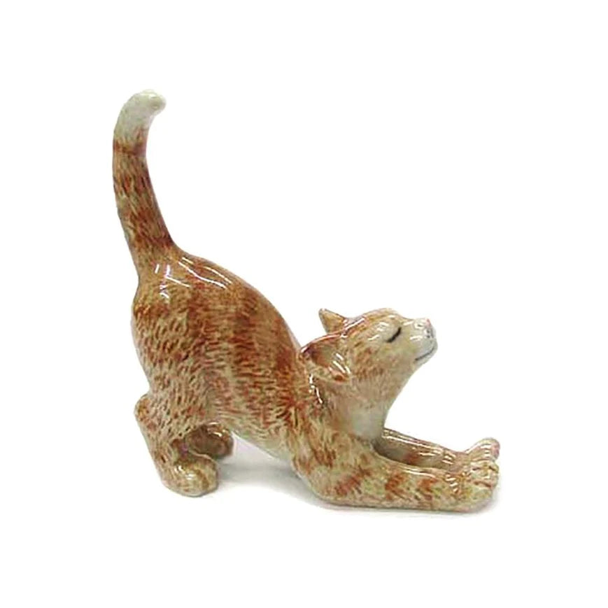 Ginger Stretching Kitten Porcelain Miniature