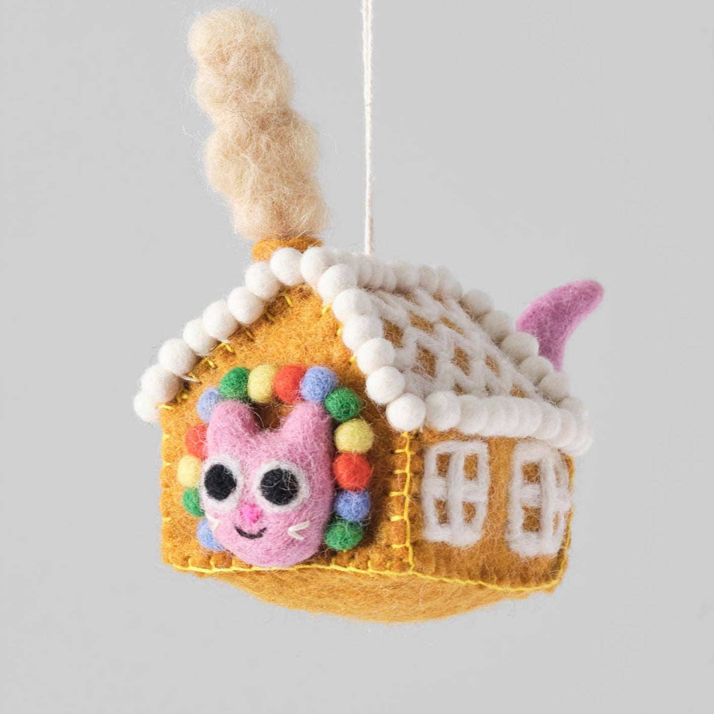 Gretel, Gingerbread House Cat Hanging Felt Ornament