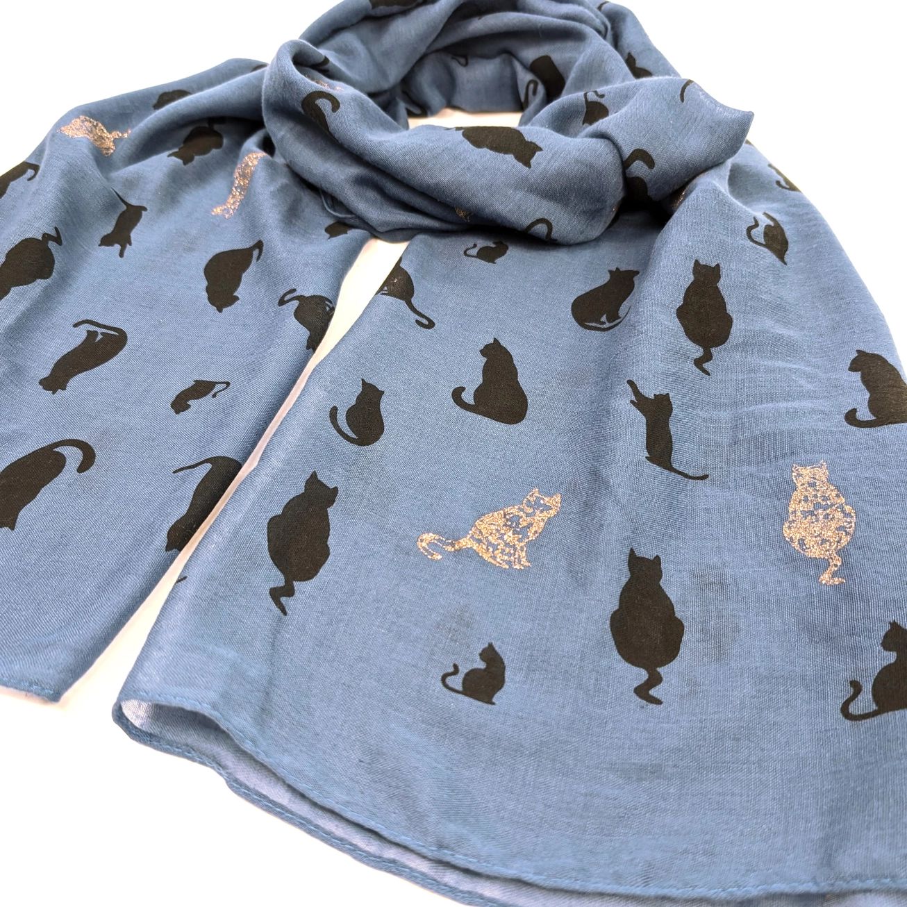 Glitter Cat Denim Scarf