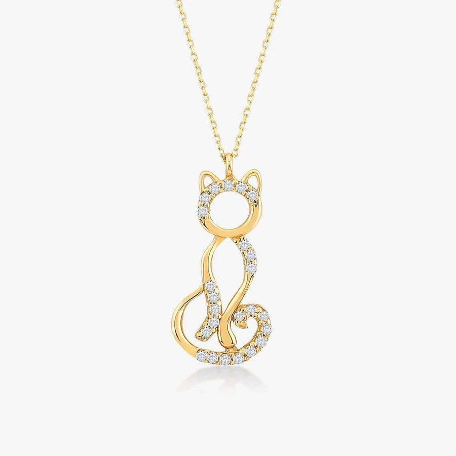 Sparkly Gold Cat Pendant
