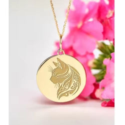 Gold Cat Face Pendant