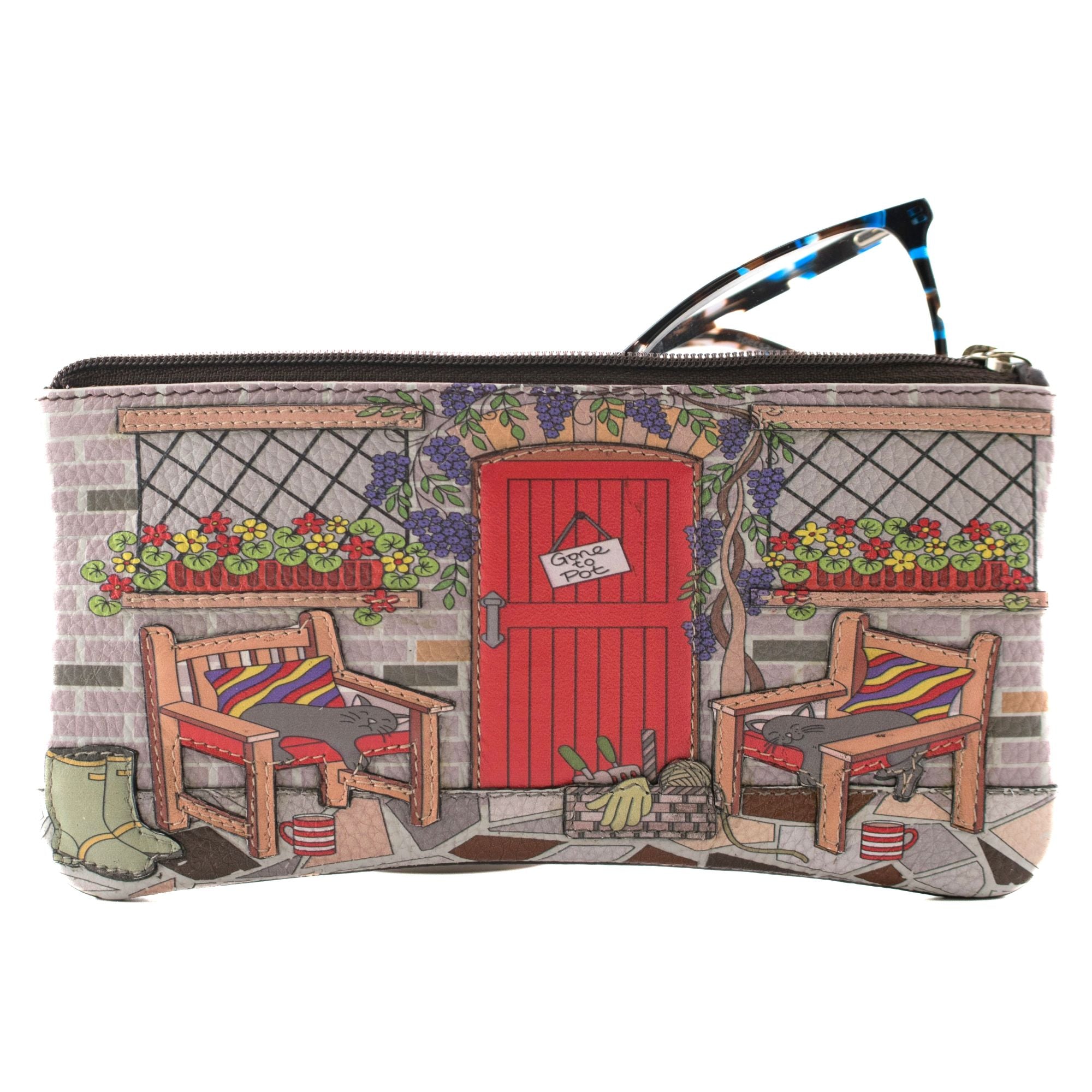 Gone to Pot Leather Glasses Case