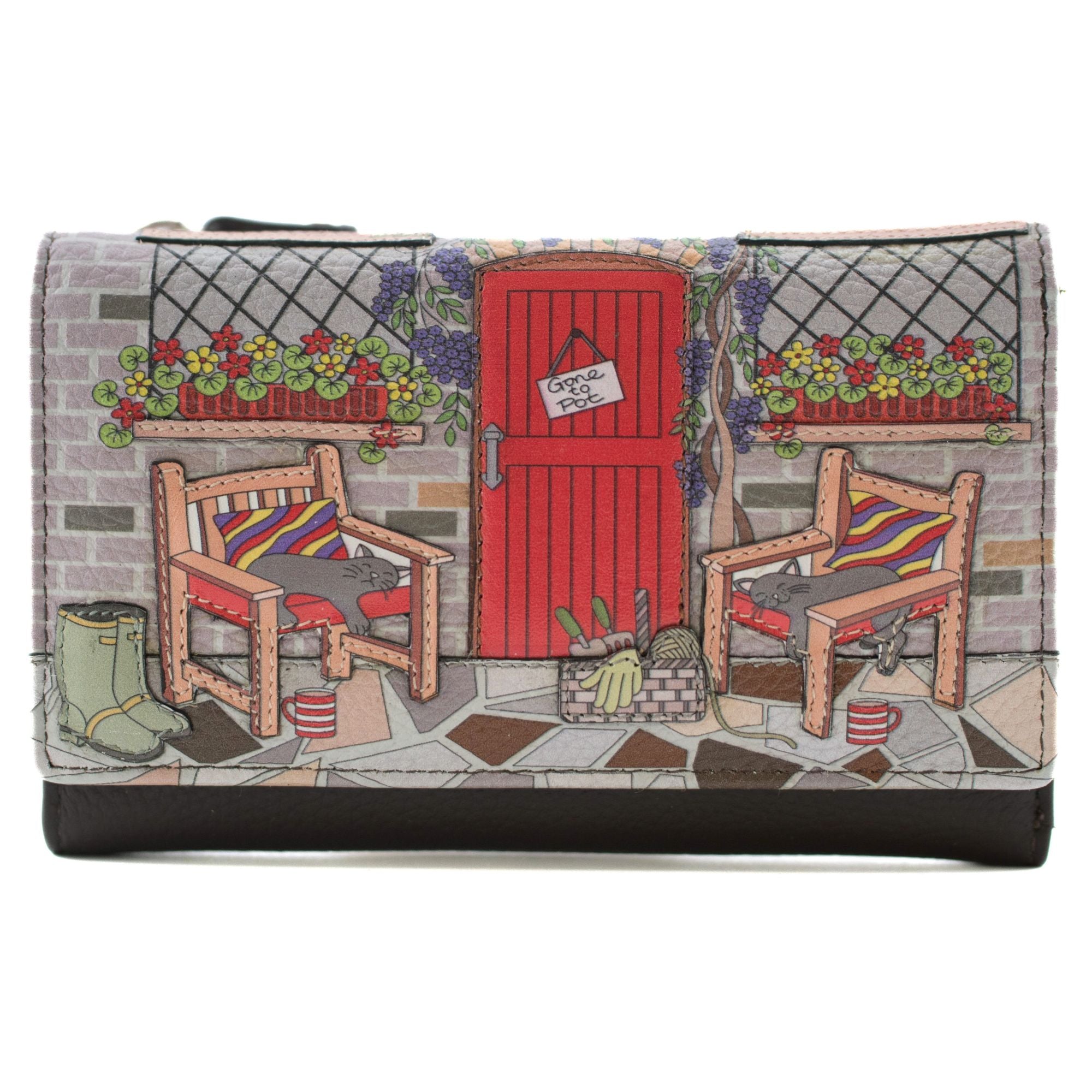 Gone to Pot Tri-fold Leather purse