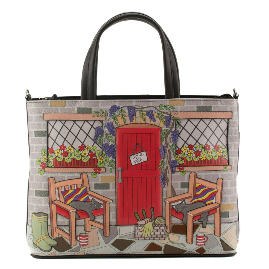 Gone to Pot Leather Grab Handbag