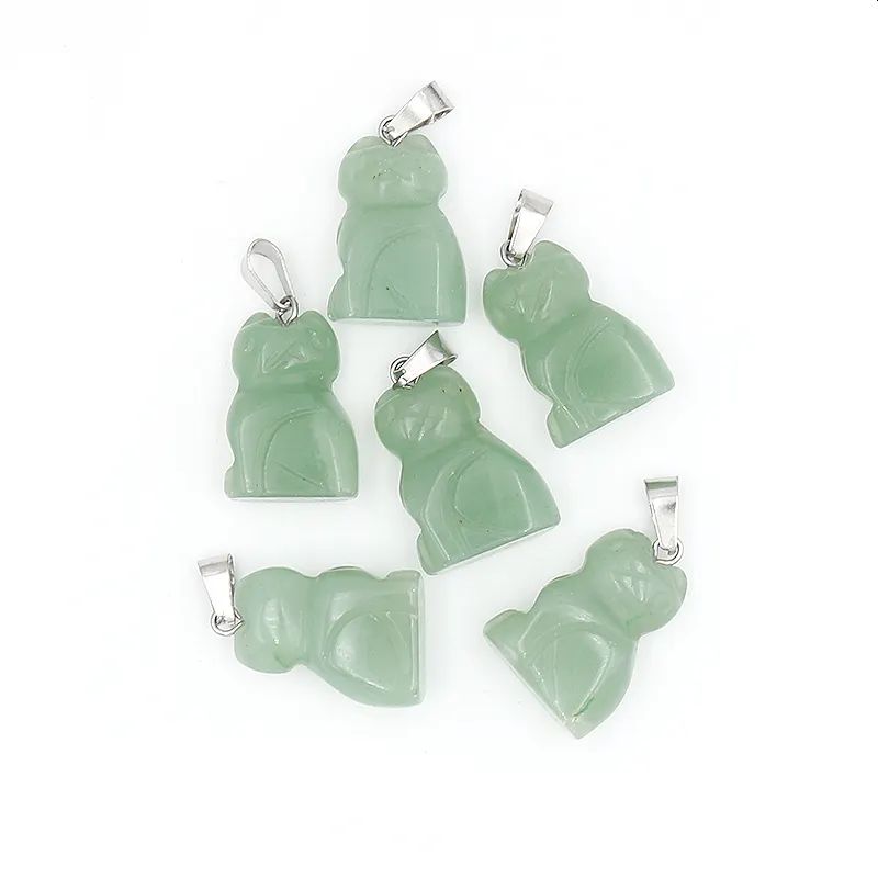Green Aventurine Cat Bag Charm, The Lucky Cat Shop