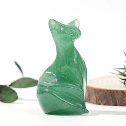 Green Aventurine Gemstone Tall Cat May birthstone