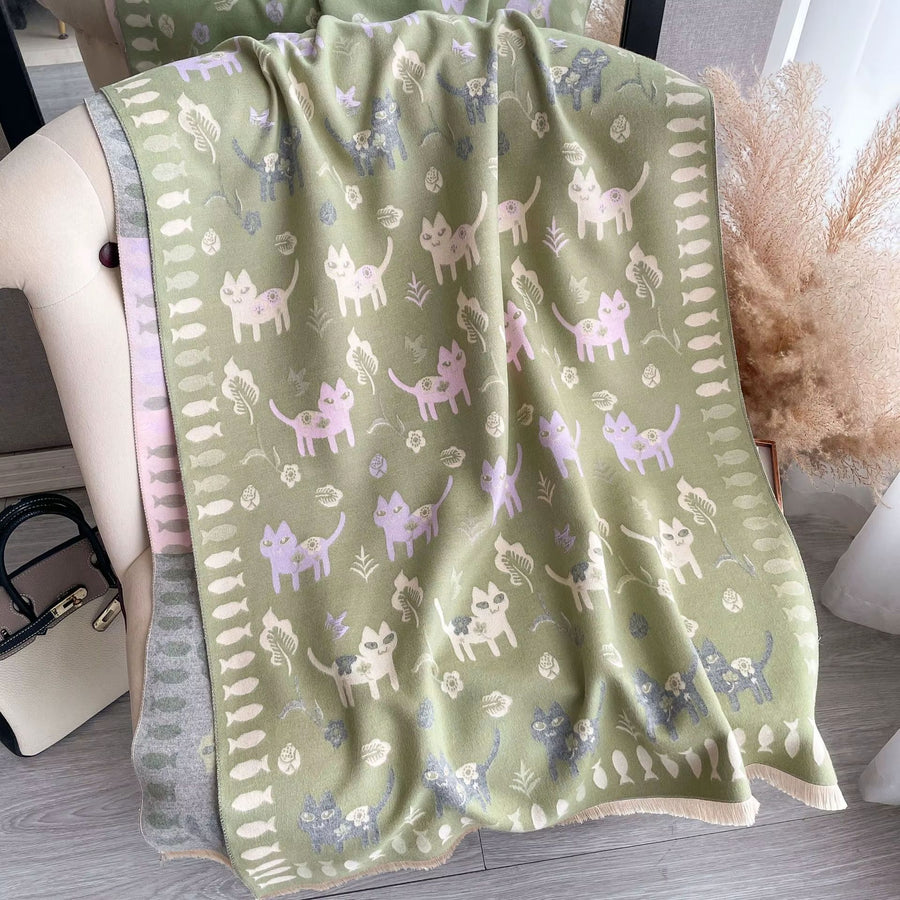 Walking Cats Blanket Scarf