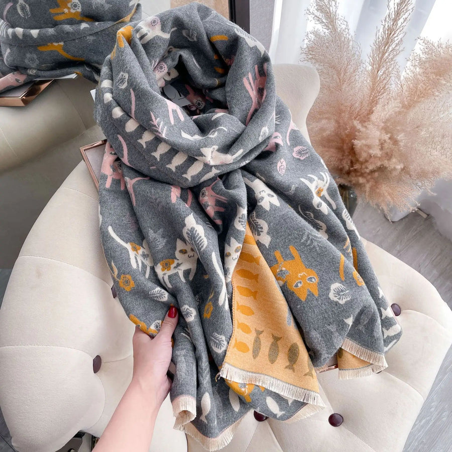 Walking Cats Blanket Scarf