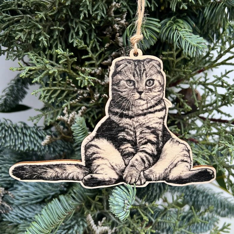 Grumpy Cat Illustrated Hanging Decoration