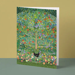 Guscat Cat Apple Tree Card