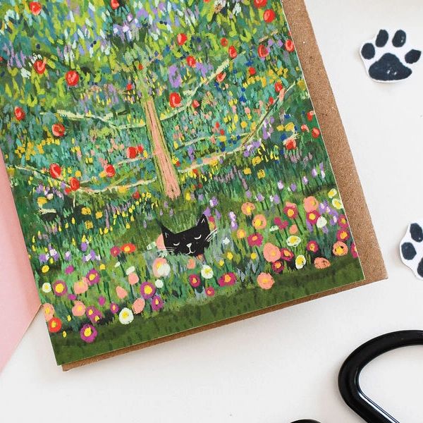 Guscat Cat Apple Tree Card